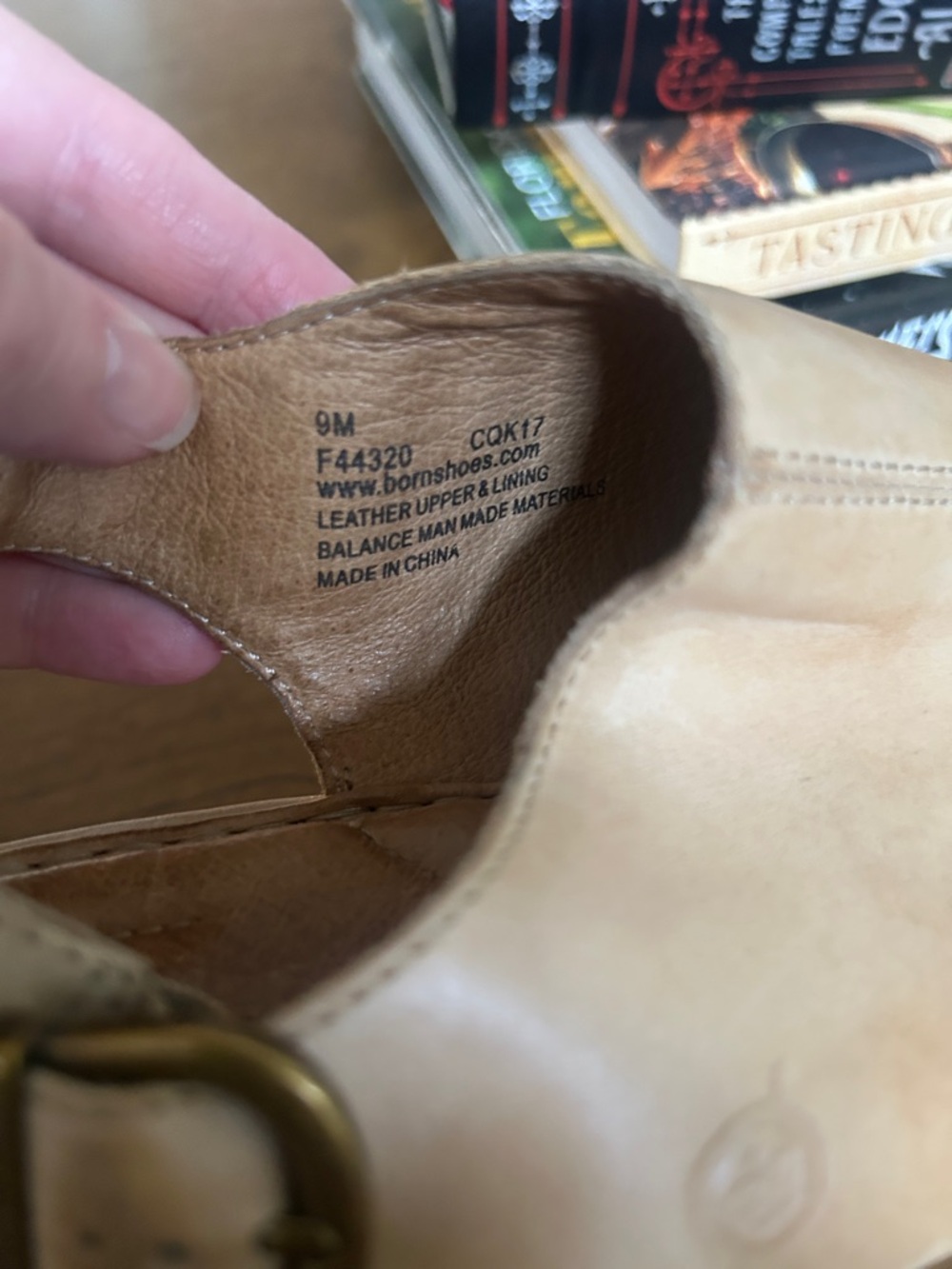 BORN Leather Wedge Slingback Sandals - Picture 6 of 8